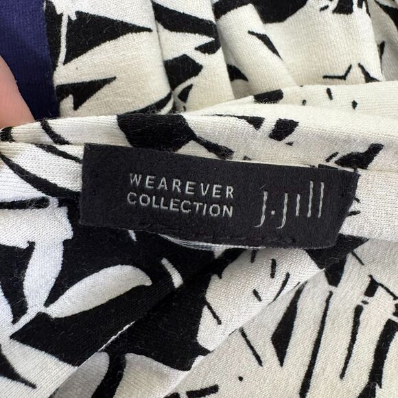 J. Jill Wearever Collection Scarf Black White Tropical Palm Leaf Stretch - Picture 4 of 4